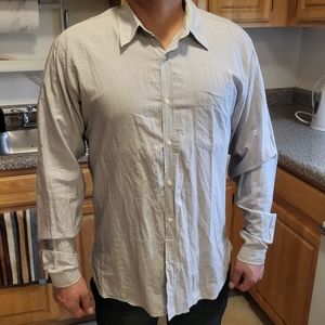 Oliver Spencer Shirt Mens Large Blue Striped Button Up Casual Long Sleeve